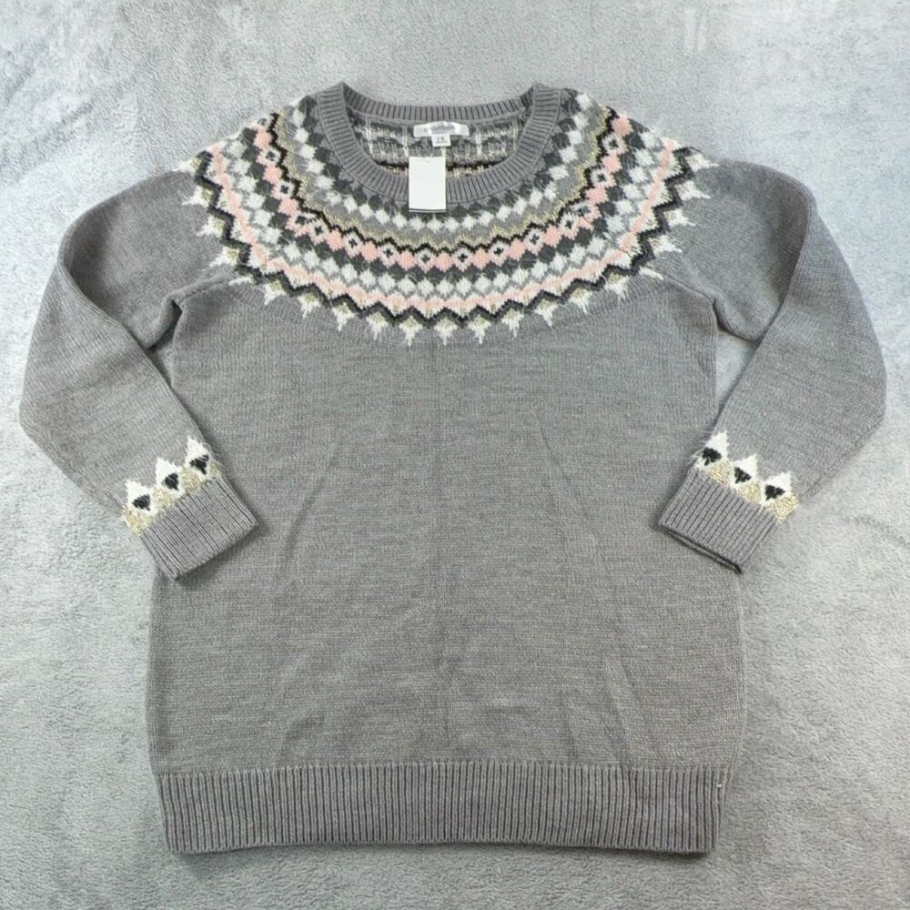 Motherhood Maternity Fair Isle Sweater Women XL Long Sleeve Holiday Pullover